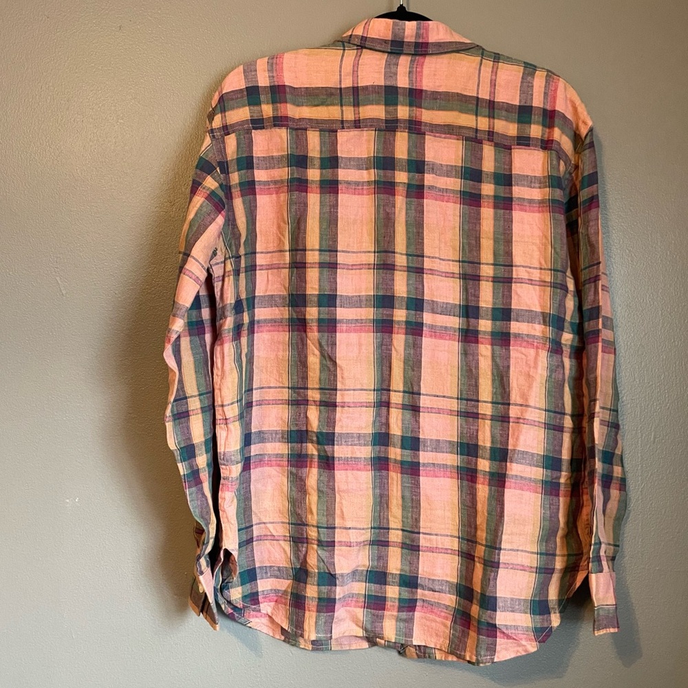 NWT Lauren Ralph Lauren Med Pink Plaid Long Sleeve Button-down Shirt Ret $145! - Picture 9 of 9